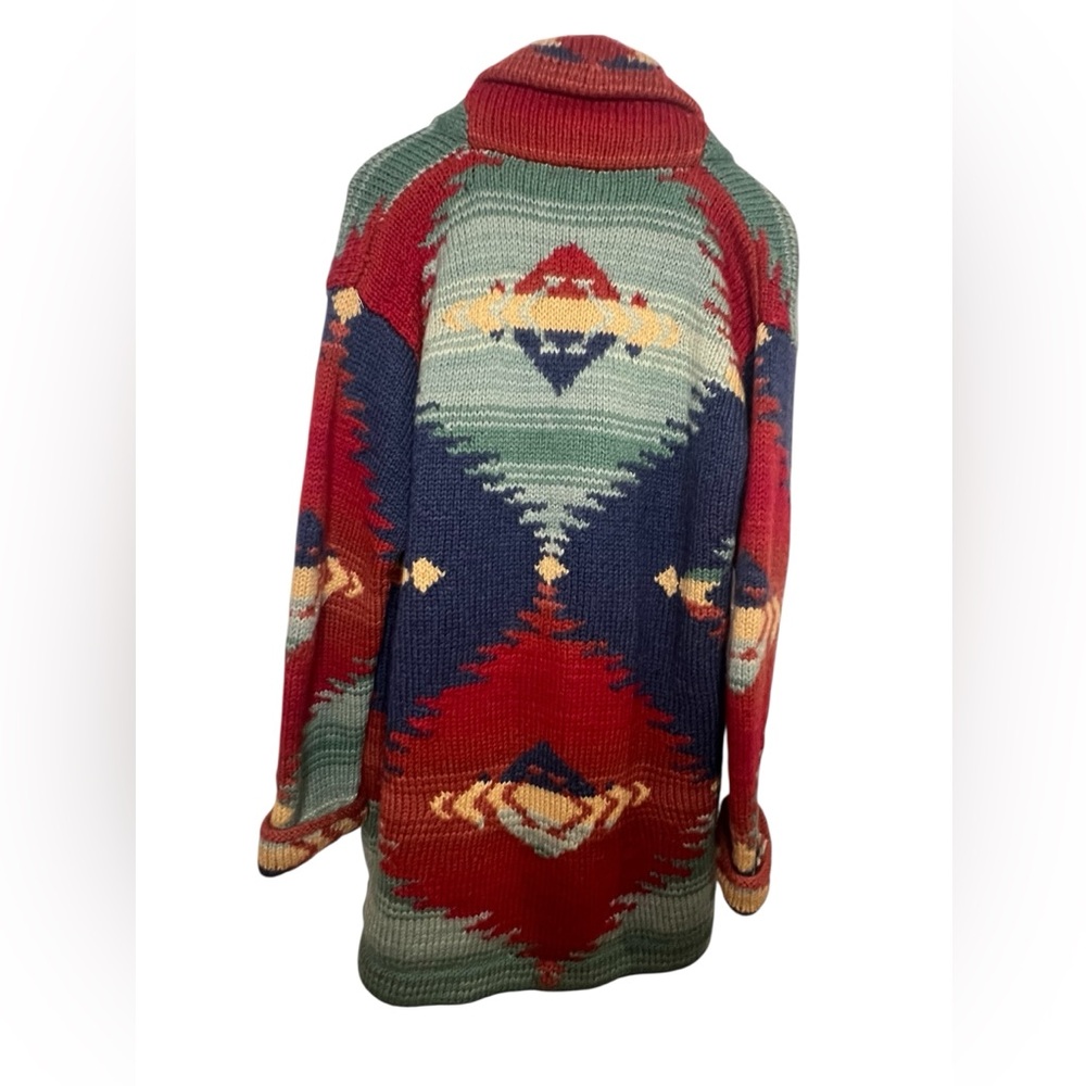 Lauren Ralph Lauren Multicolor Aztec Knit Belted Cardigan - Picture 3 of 7